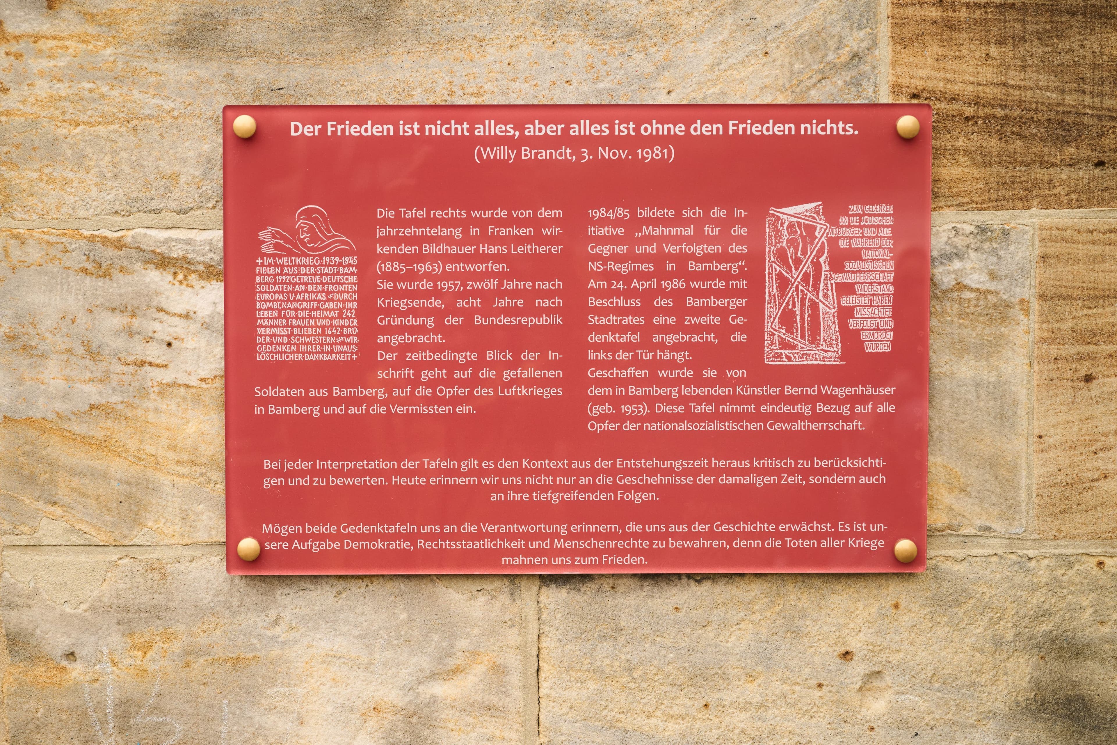 Neue Tafel in Bamberg: Geschichte im Wandel