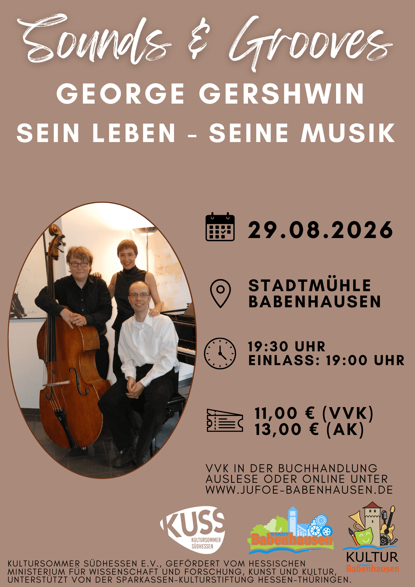 Jazztrio „Sounds and Grooves“ in der Stadtmühle Babenhausen