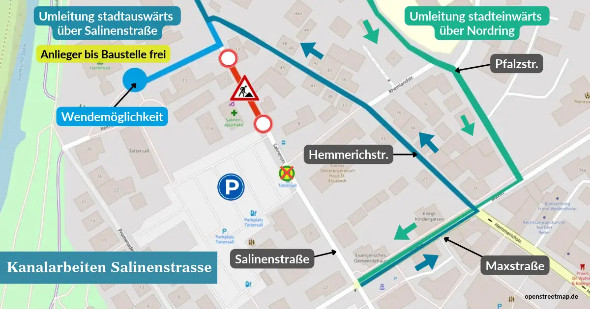 So wird der Verkehr während der Reparaturarbeiten umgeleitet.